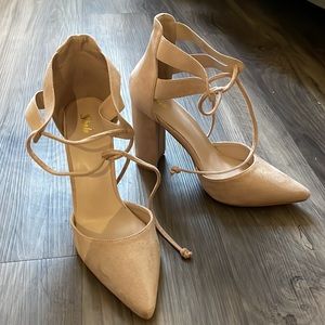 Nude strappy heel